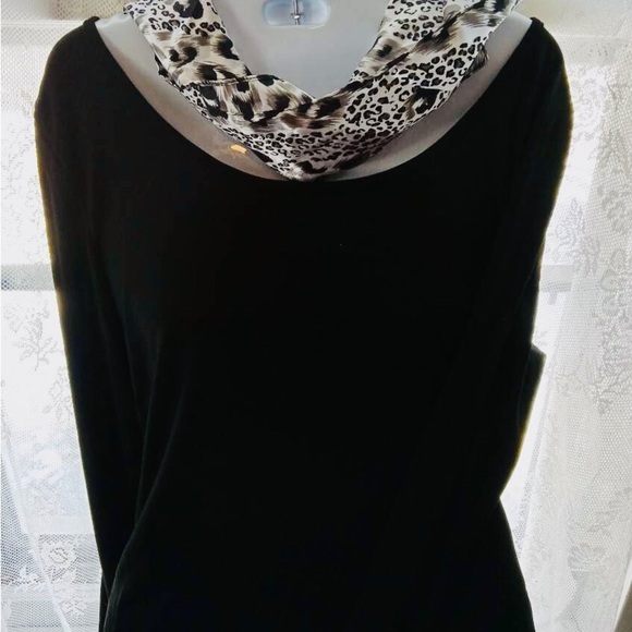 Leopard print Scarf black and white - Picture 1 of 3
